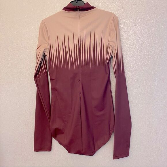 WEISSMAN Balera Dance Burgundy red Fierce Long Sleeve Leotard PL10477 MA - Picture 3 of 12